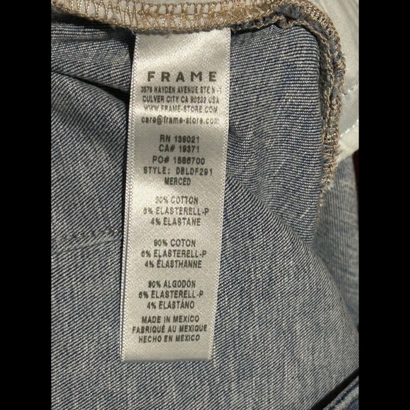 Frame The Double Detail High Rise Flare Denim Jeans Color Merced Size 32 - NWT - Picture 16 of 16